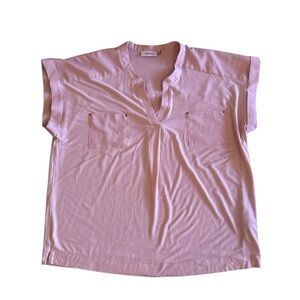CALVIN KLEIN POCKET TEE top blouse light pink